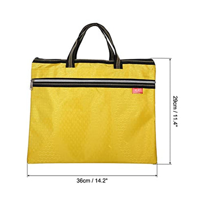 PATIKIL Waterproof Zipper File Bag, Documents Storage Zip Pouch, Yellow | 11x14inch Bag Books Tools for Office Travel - color: Yellow
