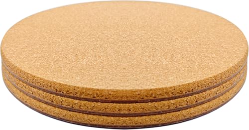 10 Inch Cork Plant Coasters, 3 Pcs Double Layers Thickened Cork Plant Mats, Large Plant Coasters for House Plants - size: 10 Inch