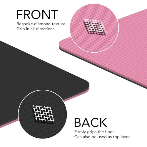 Large Workout Mat - 10mm Extra Thick Exercise Mat & Wide Yoga Mat, 72"x32" - color: Pink
