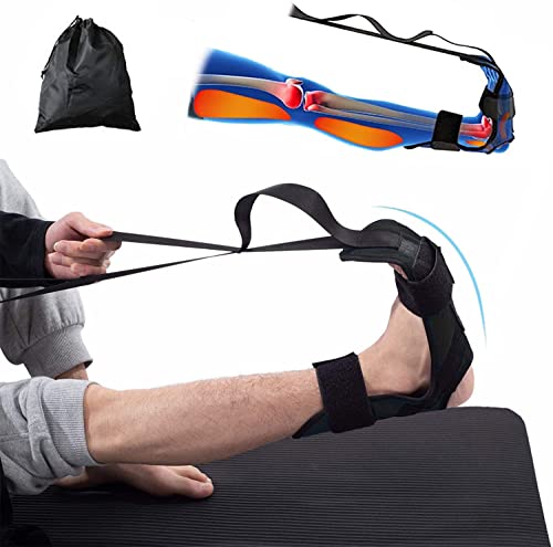 Foot and Calf Stretcher for Plantar Fasciitis, Leg Stretch Band，Improve Leg Stretching，Premium Physiotherapy Stretching Strap Improves Strength and Relief to Heel Spurs, Calf, Thigh and Hip - color: Black