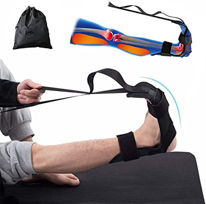 Foot and Calf Stretcher for Plantar Fasciitis, Leg Stretch Band，Improve Leg Stretching，Premium Physiotherapy Stretching Strap Improves Strength and Relief to Heel Spurs, Calf, Thigh and Hip - color: Black