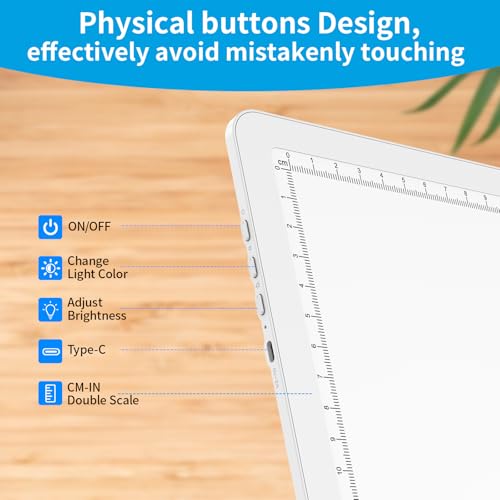 Phylosal Magnetic A4 Light Pad, Super Bright Light Box with Side Button, Diamond Art Light Board, Lightbox for Tracing and Drawing, USB Power Artcraft Light Table for Sketching, Weeding Vinyl (White) - color: White, size: A4 without Handbag