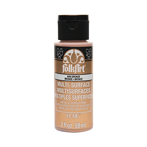 FolkArt Multi-Surface Metallic Paint in Assorted Colors (2 oz), Metallic Bronze - color: Metallic Bronze, size: 2 Fl Oz (Pack of 1)