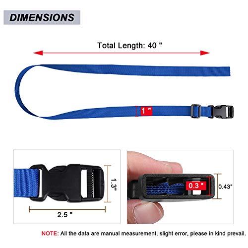 MAGARROW 24" 40" 60" 100" Strap Buckle Packing Straps Adjustable 1-Inch Belt - color: Blue (4-Pack), size: 1" Wide - 40" Long