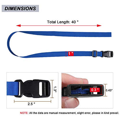MAGARROW 24" 40" 60" 100" Strap Buckle Packing Straps Adjustable 1-Inch Belt - color: Blue (4-Pack), size: 1" Wide - 40" Long