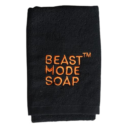 Beast Mode Soap 100% Cotton Sports Gym Towel – Soft, Quick-Dry, Highly Absorbent, Lightweight & Durable Workout Towel for Gym, Travel, Yoga & Home – 35x75cm (Black)