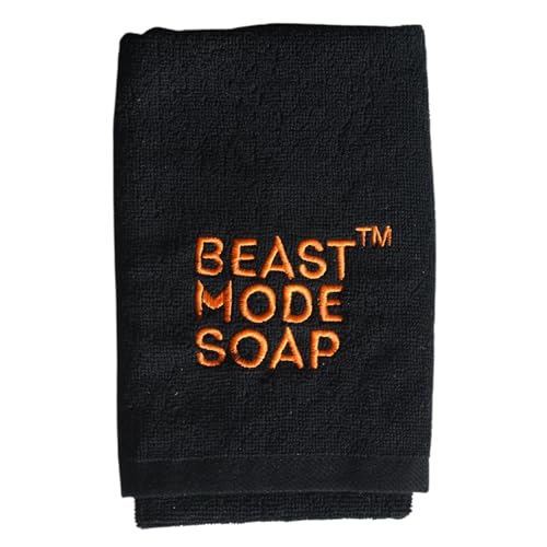 Beast Mode Soap 100% Cotton Sports Gym Towel – Soft, Quick-Dry, Highly Absorbent, Lightweight & Durable Workout Towel for Gym, Travel, Yoga & Home – 35x75cm (Black)