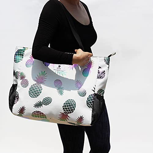 ESVAN LARGE BEACH BAG Water Resistant Lightweight 20 inch Women Oversize Tote Bag for Gym Beach Travel Pool Yoga Nurse - color: A4