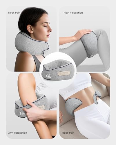 CILI Cordless Neck Massager Pillow with Heat, Shiatsu Neck Massager for Pain Relief Deep Tissue,Heated Massage Pillow for Travel,3 Adjustable Intensity, Gifts for Women Men