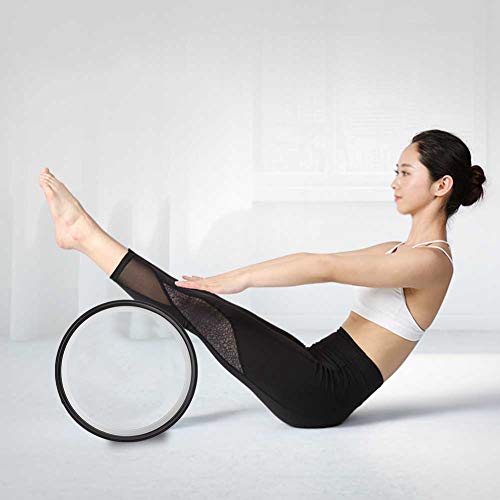 Cryfokt Yoga Wheel, High Density PU Roller for Back Pain Relief | Flexible & Tear-Resistant, Stretching & Flexibility Aid, Premium Quality Roller for Aches & Tension - color: Black inner ring
