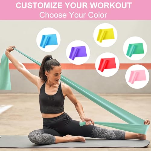 Resistance Bands, Non-Latex Elastic Exercise Bands for Upper and Lower Body, Strength Training Without Weights, Ideal for Physical Therapy, Pilates, Rehab, Home Fitness, Beginners - color: Blue