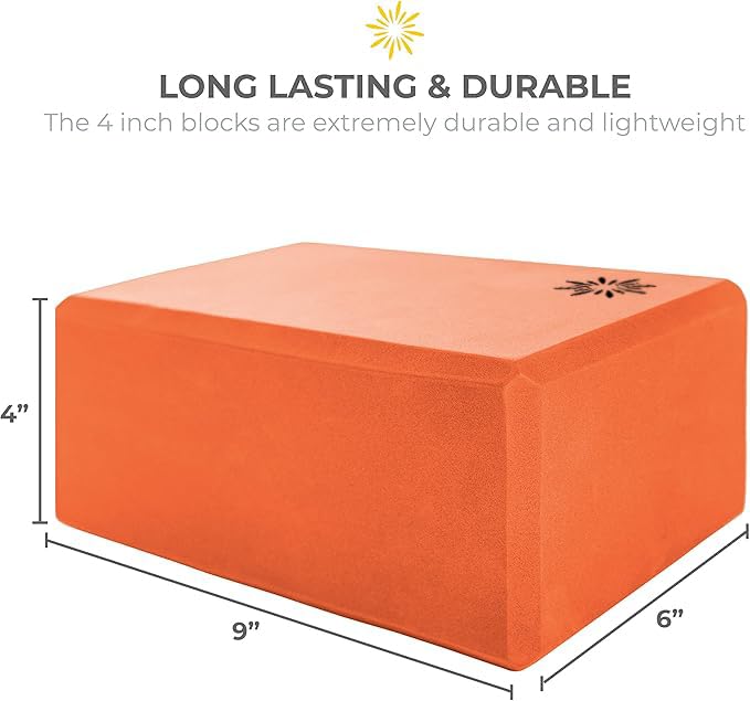 Bulk 4in Foam Yoga Blocks, 10 Pack - color: Orange