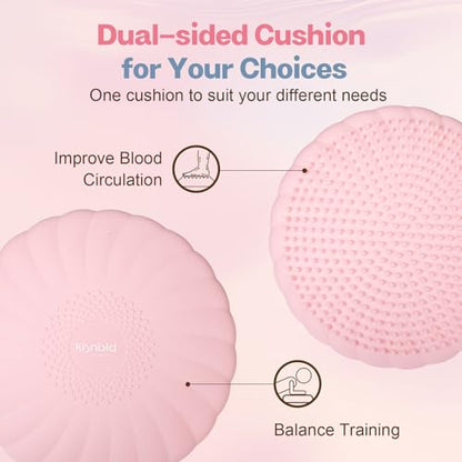 kisnbld Wobble Cushion, Balance Disc with Pump, Core & Posture Training - color: 1Pink