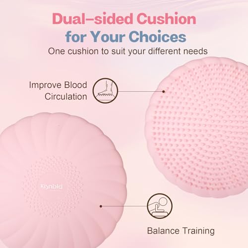 kisnbld Wobble Cushion, Balance Disc with Pump, Core & Posture Training - color: 2Pink
