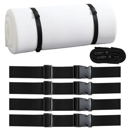 4 Pack Heavy Duty Adjustable Nylon Tie Down Straps with Quick-Release Buckles Yoga Mat Straps for Camping Gear Moving Luggage Mattress & Outdoor Equipment Multi-Purpose Securing Strap (Black-4Pcs) - color: Black-4Pcs
