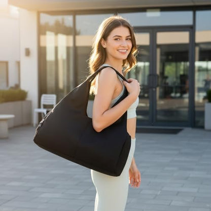 Forestfish Gym Bag For Women With Shoes Compartment & Wet Dry - color: Black