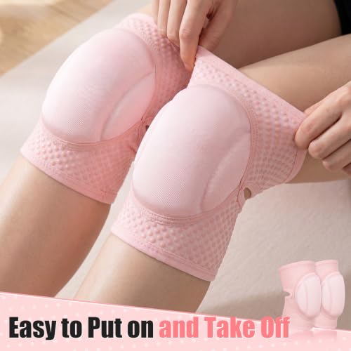 Lewtemi 2 Pairs Pole Dance Knee Pads for Women with Shock-absorbing Padding, Protective Non-slip Knee Pads for Ballet Modern Floor Dance Yoga Volleyball Figure Skating