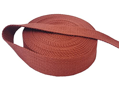 1 Inch Cotton Webbing 10 Yards Cotton Strap for Tote Canvas Bags Crafts Sewing (2040 Brown) - color: 2040 Brown