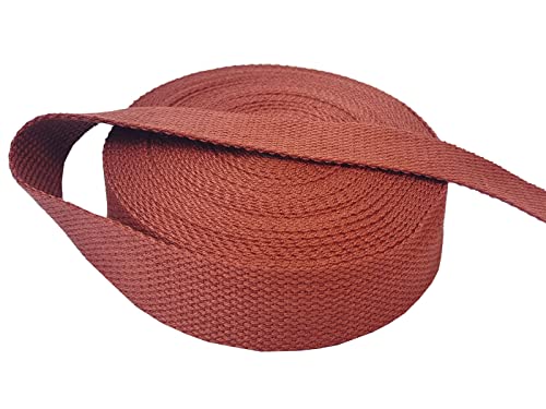 1 Inch Cotton Webbing 10 Yards Cotton Strap for Tote Canvas Bags Crafts Sewing (2040 Brown) - color: 2040 Brown