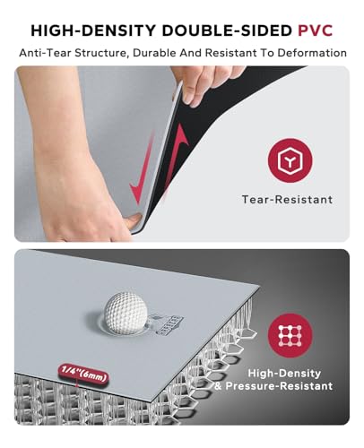 HAPBEAR Large Yoga Mat - 72"x36" Extra Wide Exercise Mat - 1/4" Thick Dual Color PVC | Anti-Slip Surface & High Cushioning - Ideal for Yoga, Pilates & Home Workouts - Bonus Mesh Bag - color: Gray/Black