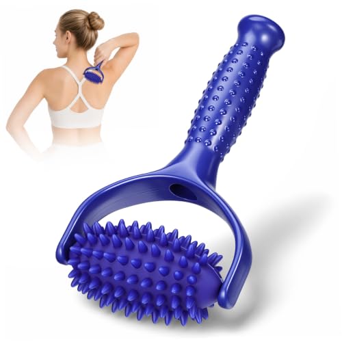 Hand Held Massage Stick Roller for Muscle Relief, Small Blue Abs PVC Massage Roller Comfortable for Full Body Use, for Yoga Enthusiasts and Sedentary Individuals