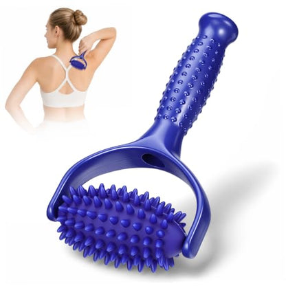 Hand Held Massage Stick Roller for Muscle Relief, Small Blue Abs PVC Massage Roller Comfortable for Full Body Use, for Yoga Enthusiasts and Sedentary Individuals