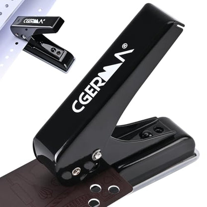 Single Hole Punch, 30 Sheet Capacity, Heavy Duty Paper Hole Puncher, 1/4" Hole Punches, 60% Labor Savings for for ID Cards, Chipboard Art Projects, Black - color: Black