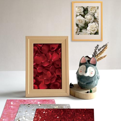 Romantic Scrapbooking Paper Pad, 6 x 6 Inch Red Rose & Heart 160gsm Cardstock Paper for Scrapbooking, 24 Sheets Luxury Valentine Craft Paper for Wedding Guest Book, DIY Cards - color: 22030 - 6×6