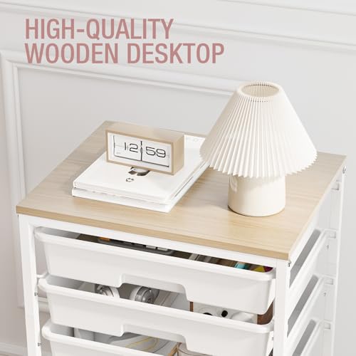 TOOLF Rolling Storage Cart with 8 Drawers,White - color: White