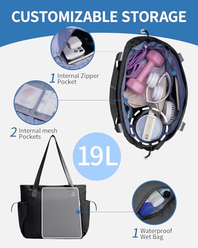 sportsnew Yoga Mat Bag Waterproof Tote Gym Bag Mat Carrier W/Wet Pocket - color: Black