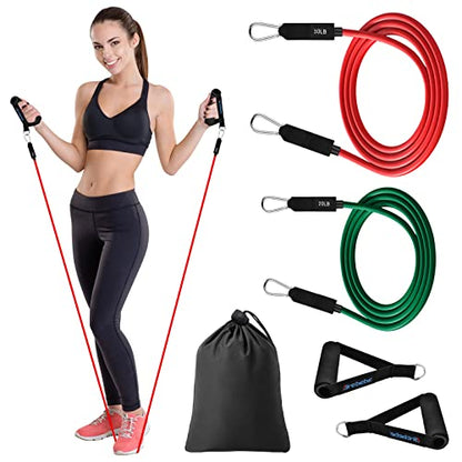 Brebebe Door Anchor Strap for Resistance Bands Exercises, Multi Point Anchor Gym Attachment for Home Fitness, Portable Door Band Resistance Workout Equipment, Easy to Install, Punch-Free, Nail-Free - style: Bands+Handles (20+30 LBS)
