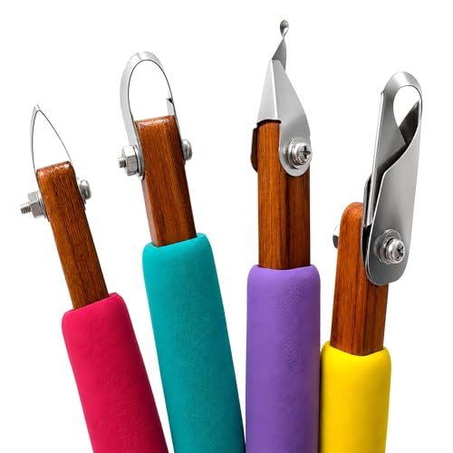 GtohHavea 4-Piece Pottery Carving Tools Set, Clay Carving Tools | Create Smooth & Precise Lines for Sgraffito, Mishima & Ceramic Trimming,Durable Cutting Heads