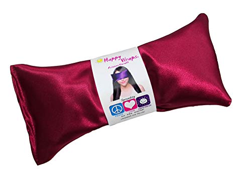Lavender Eye Pillow - Hot Cold Weighted Eye Pillows for Relaxation, Sleep, Stress, Migraine Relief, Yoga - Aromatherapy Gifts for Women, Birthday, Teachers, Made in USA by Happy Wraps - Ruby - color: Ruby
