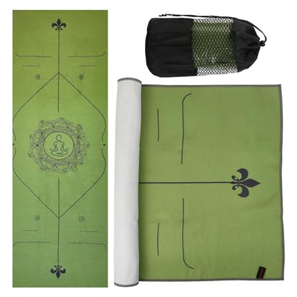 Yoga Towels, Non Slip Hot Yoga Mat Towel with Grip Dots,Super-Absorbent Soft Microfiber Yoga Blanket for Pilates, Fitness and Workout 72inch x 24inch - color: New Styles Green