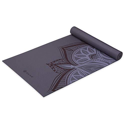 Gaiam Yoga Mat - Premium 5mm Print Thick Non Slip Exercise & Fitness Mat for All Types of Yoga, Pilates & Floor Workouts (68" x 24" x 5mm) | Printed Design | Sticky Non-Slip Surface | 5mm Cushioning | Yoga, Pilates & Floor Workouts | 68"x24" - color: Aube
