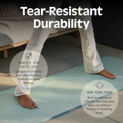 Retrospec Solana Yoga Mat Thick 1/2in Non-Slip Workout Mat with Nylon Strap - 72x24in Exercise Mat for Pilates, Stretching & Fitness - BPA Free, Easy Clean - color: Elm Green