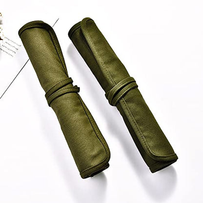 Funny live Paint Brush Holder Art Supplies, Artist Brush Holder & Storage Organizer Roll-Up Case Bag, Protect Acrylic Oil Watercolor Paintbrushes (Green 22 Slot Pockets) - color: Green 22 Slot Pockets