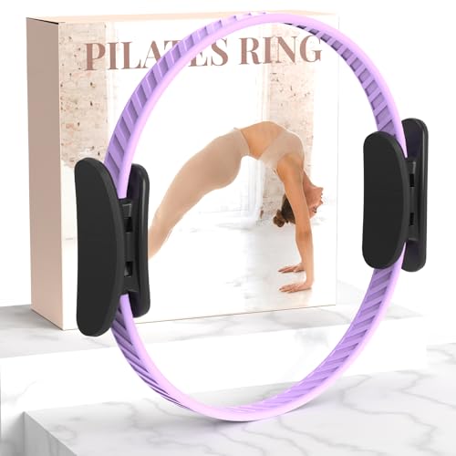 JKSHMYT Pilates Ring Fitness Circle for Women, Pilates Equipment – 14.5" Home Magic Exercise Workout, Better me Pilates Essentials Starter Set for Beginners Toning Shape Full Body