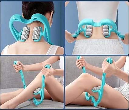 UNIONN 6-Wheel Handheld Neck Massager Roller | Deep Tissue Muscle Stick, For Neck, Back, Legs & Calves, Manual Body Tool, Pain Relief & Myofascial Release, Recovery