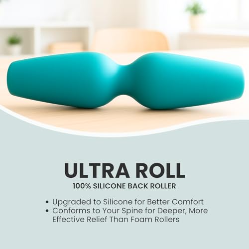 Foam Back Roller for Back Pain Relief, Upgraded to Flexible Silicone, Ultra Roll Takes Pressure off the Bones and Into the Deep Muscles, Softer than Hard Foam Rollers but Delivers Deeper Muscle Relief