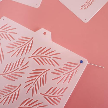 16 Pcs 5.5x5.5in Cookie Stencil Baking Stencils for Royal Icing Cookies, Airbrush Cookies; Sugar Cookie Stencils,Craft Painting Stencil, Stencil Genie Stencils (Leaves) - style: Leaves