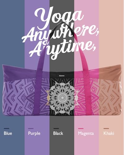 Gonex Yoga Mat Bag, Extra Canvas Gym Bag with Waterproof Pocket Metal Zipper, Fits Mat & Blocks, Stylish Yoga Mat Carrier for Women, Ideal for Yoga, Pilates, Workout, Travel - color: Blue