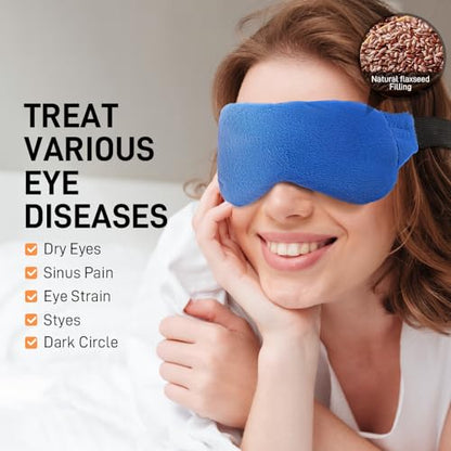 Weighted Eye Pillow for Yoga, Moist Heat Mask for Dry Eyes(Blue) - color: Eye Mask04-blue