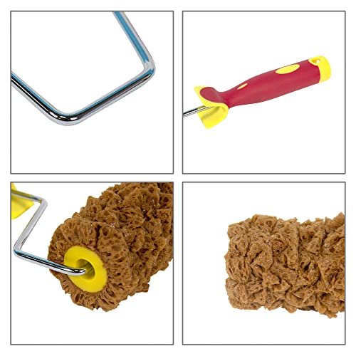 Hanroy Sponge Paint Roller Small 5" for Texture Painting Decorators Brush Tool, Fast and Easy Pattern Art Sponge Roller for Home Wall(RM458K) | 5-Inch Sea Sponge Roller For Faux Finish & Texture Painting. Sponge Patterns On Walls & Ceilings.Washable & Reu