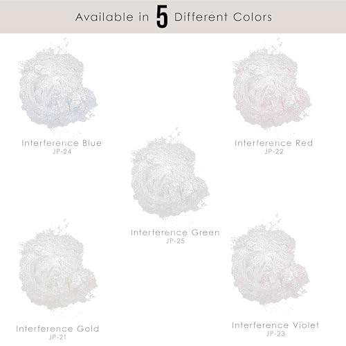 U.S. Art Supply Mica Pearl Pigment Powder Kit, 5 Interference 3.5oz (100g) | Jewelescent - Cosmetic Grade, Epoxy Resin Color Pigment, Mica Powder for Resin, Soap, Slime, Candle Dye, Art - style: 5 Color - Interference Colors
