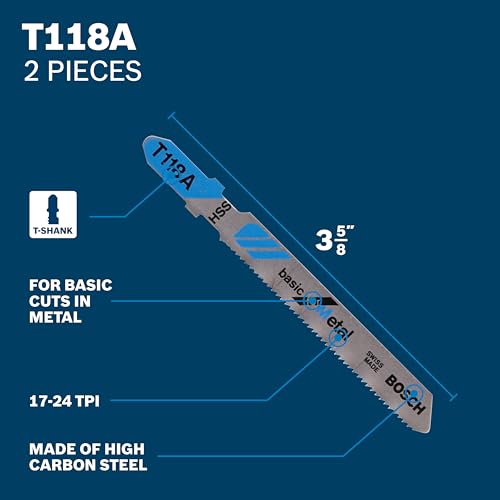 Bosch T5002A 10 pc. T-Shank Jig Saw Blade Set for Wood and Metal - size: 10 pack