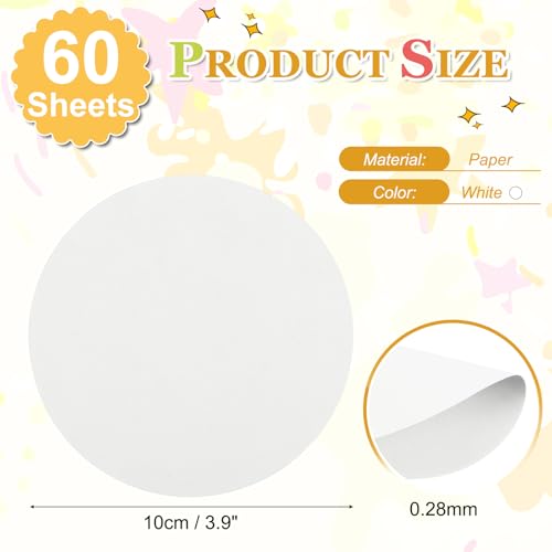 PATIKIL 60 Sheet Circle Card Stock, 4" Round Thick Cardstock, White | Cutouts Paper Coaster for Office Supplies DIY Craft Projects Classroom Printing Bulletin Board Decor Christmas - color: White, size: 4"