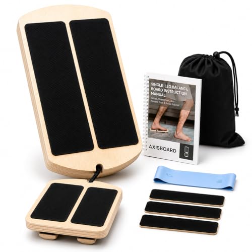 Ankle Balance Board System | Foot & Ankle Strengthener with 120-Page PT Guide, Resistance Band & Bag | Plantar Fasciitis Relief & Achilles Recovery Tool