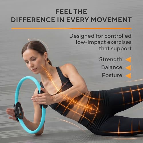 Pilates Ring Circle, Magic Circle Pilates Ring, Inner Thigh Exercise Equipment, Fitness Rings for Women, Thigh Master Inner Thigh Exerciser, Yoga Ring Pilates Equipment for Home Workouts - color: Ocean Teal
