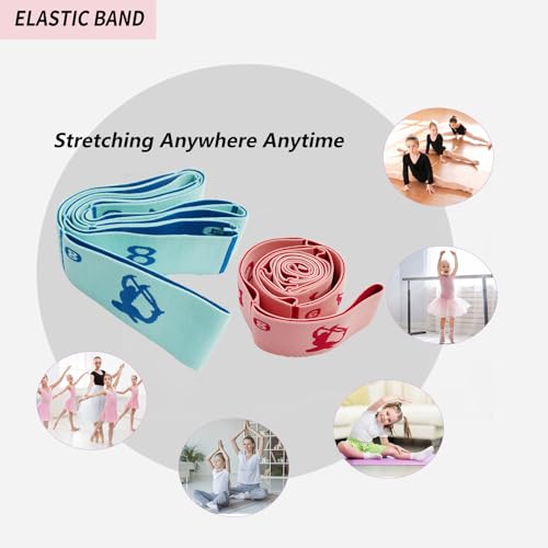 2 PCS Kids Stretching Strap & Band for Dance, Ballet – 8-Loop Adjustable Elastic Equipment for Yoga, Gymnastics Workout, Home Gymnastics, Beginner Flexibility and Stretching Resistance Bands